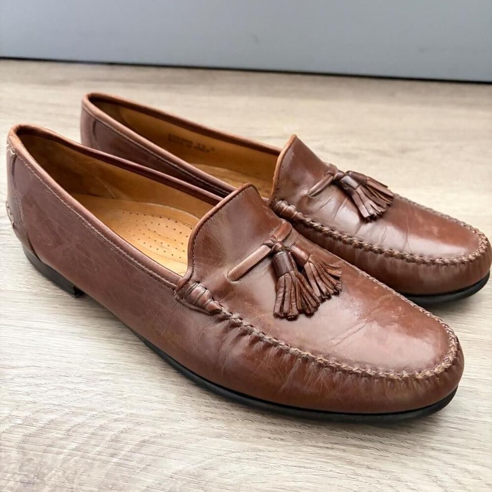 Vintage Bally Men's Brown Tassel Loafers Size 12